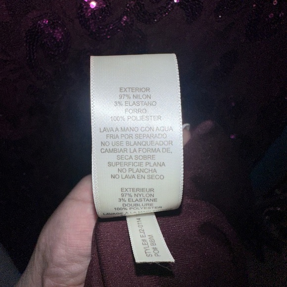 NEW WT Eliza J Women’s Size 16 Sequin Gown Sleeveless Mermaid Style Purple - Picture 16 of 16